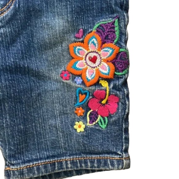 1989 Place Embroidered Pineapple Floral Denim Jean Shorts size 3 Toddler - Picture 3 of 11